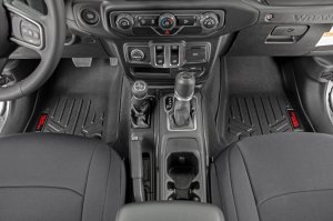 Jeep Gladiator Floor Mats - Front + Rear - Rough Country - RR Lockable - '20-'23